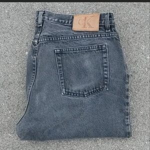 Vtg 1990s CK Jeans Calvin Klein Black Denim Made in Canada Jeans Size 36x34